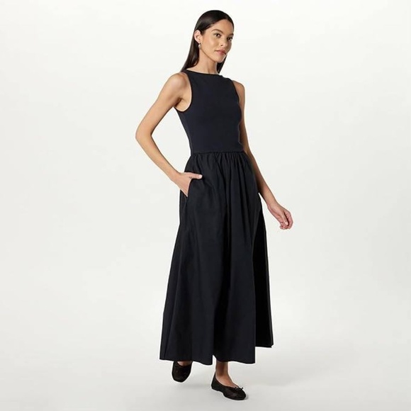 The Drop Womens Dia Mixed Fabric Midi Tank Maxi  Dress size L - Picture 2 of 8